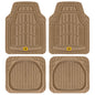 BDK Cat CAMT-1003 (3-Piece) Deep Dish Rubber Car Floor Mats with Trunk Cargo Liner, Heavy Duty All Weather Trim to Fit Front & R