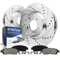 Detroit Axle - Front Brake Kit for 2002-2005 Ford Explorer Mercury Mountaineer Drilled & Slotted Brake Rotors and Ceramic Brakes