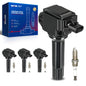 KAX 4-Pack Ignition Coils and Double Iridium Spark Plug Set Compatible with Subaru 2014-16 Forester 2.5L, 2013-14 Outback 2.5L,