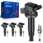 KAX 4-Pack Ignition Coils and Double Iridium Spark Plug Set for Toyota Corolla 1999-2004 2007-2008, Corolla 2005-2006 1.8L, Matr