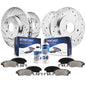 Detroit Axle - Brake Kit for 2007-2011 Honda CR-V 2010-2012 Acura RDX, Drilled and Slotted Disc Brake Rotors Ceramic Brakes Pads