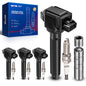 KAX OEM Performance Set of 4 UF814 Ignition Coil Pack & Iridium Spark Plugs w/Magnetic Socket for Mitsubishi Outlander 2014-2019