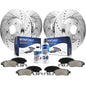 Detroit Axle - 3.6L Brake Kit for 10-15 Chevrolet Camaro, Drilled & Slotted Brake Rotors Ceramic Brakes Pads Front and Rear Repl